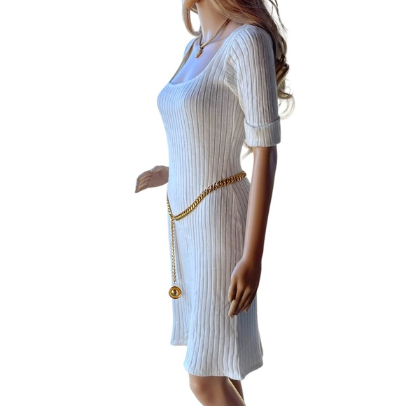 Vintage 90s To the Max off white/cream midi sweater dress - Picture 5 of 12